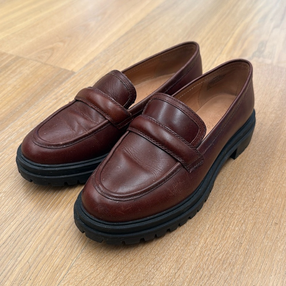 Madewell The Bradley Lugsole Loafer in Brown Leather -, size 7.5.
